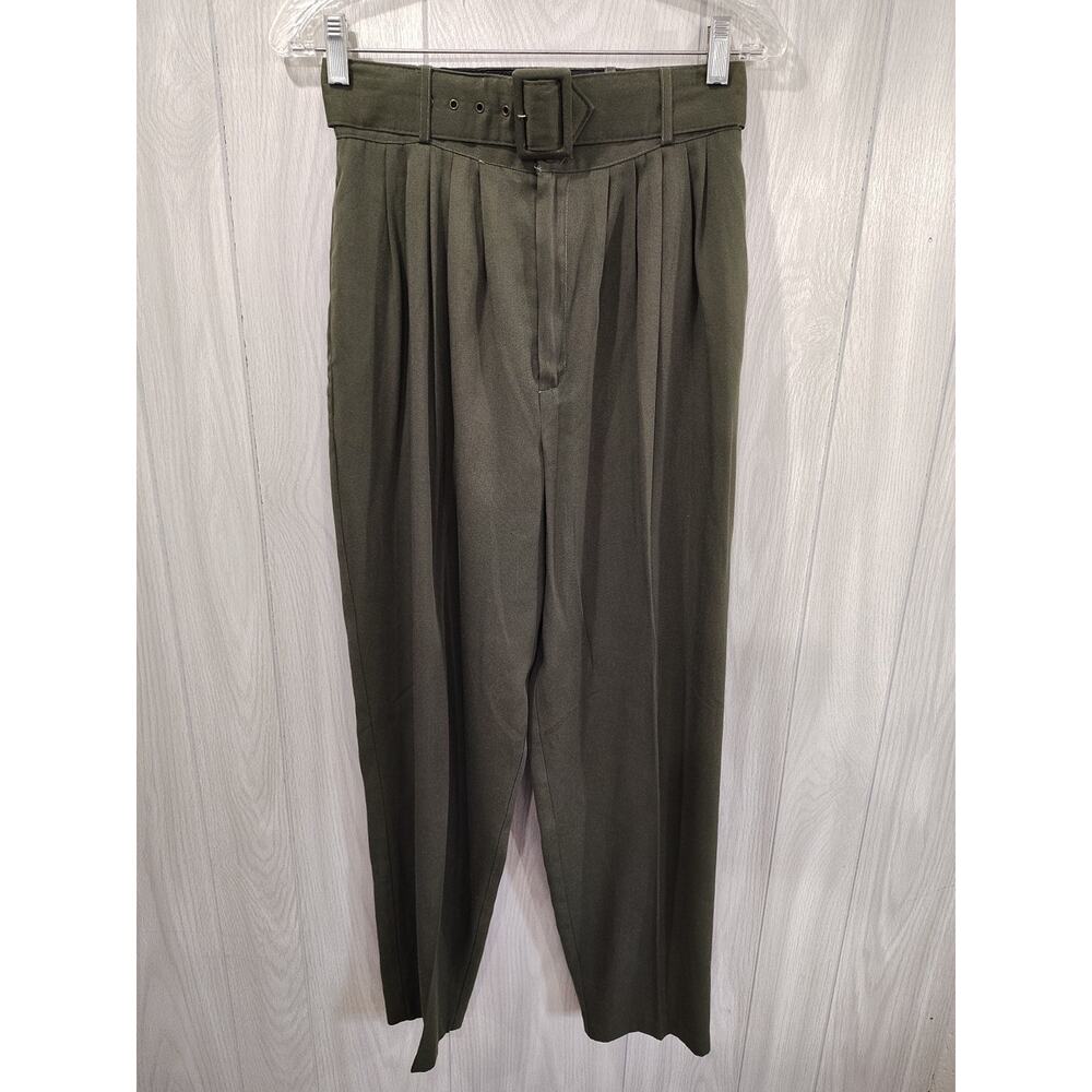 Christy Girl Pants Women 8 Green Vintage Pleated Capsule USA Old Money Classy